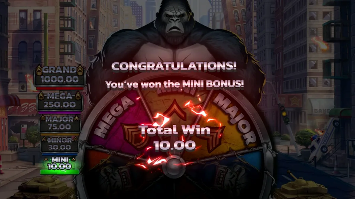 Visual utama slot Primal Rampage dengan latar belakang hutan dan kera raksasa